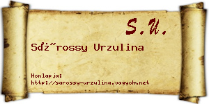 Sárossy Urzulina névjegykártya
